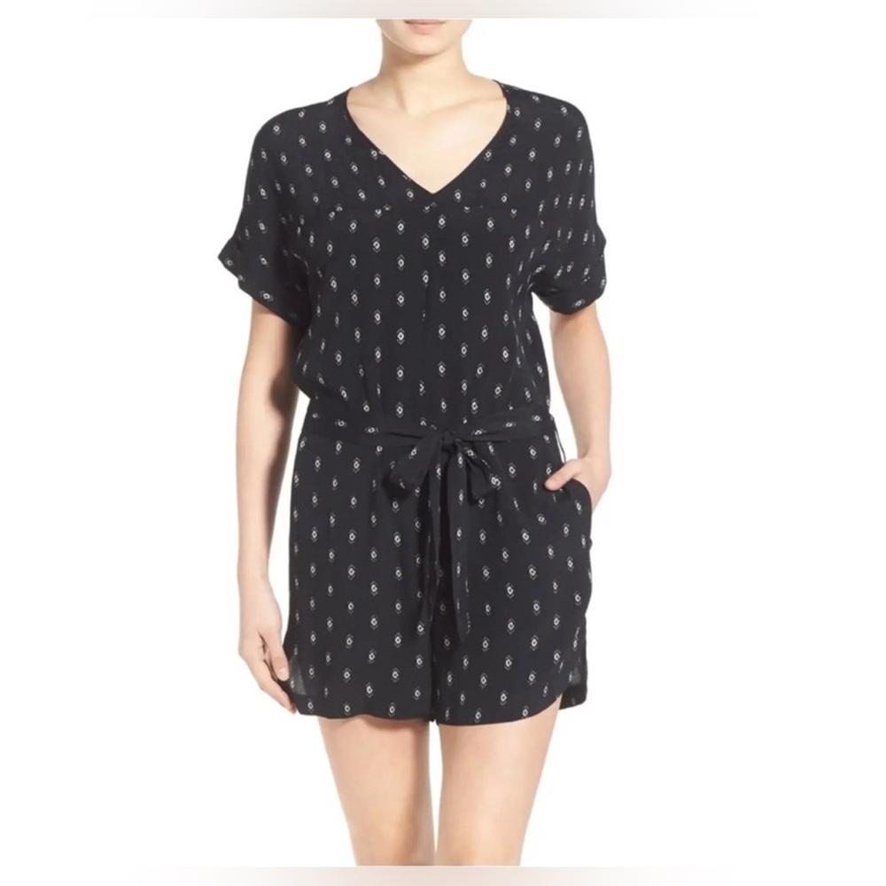 Madewell Starprint Romper Black and White Patterned Size:M